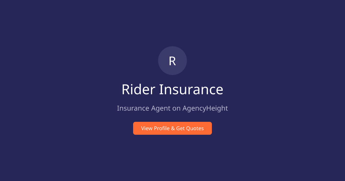 Rider Insurance | Insurance Agent in Towson, MD | AgencyHeight ...